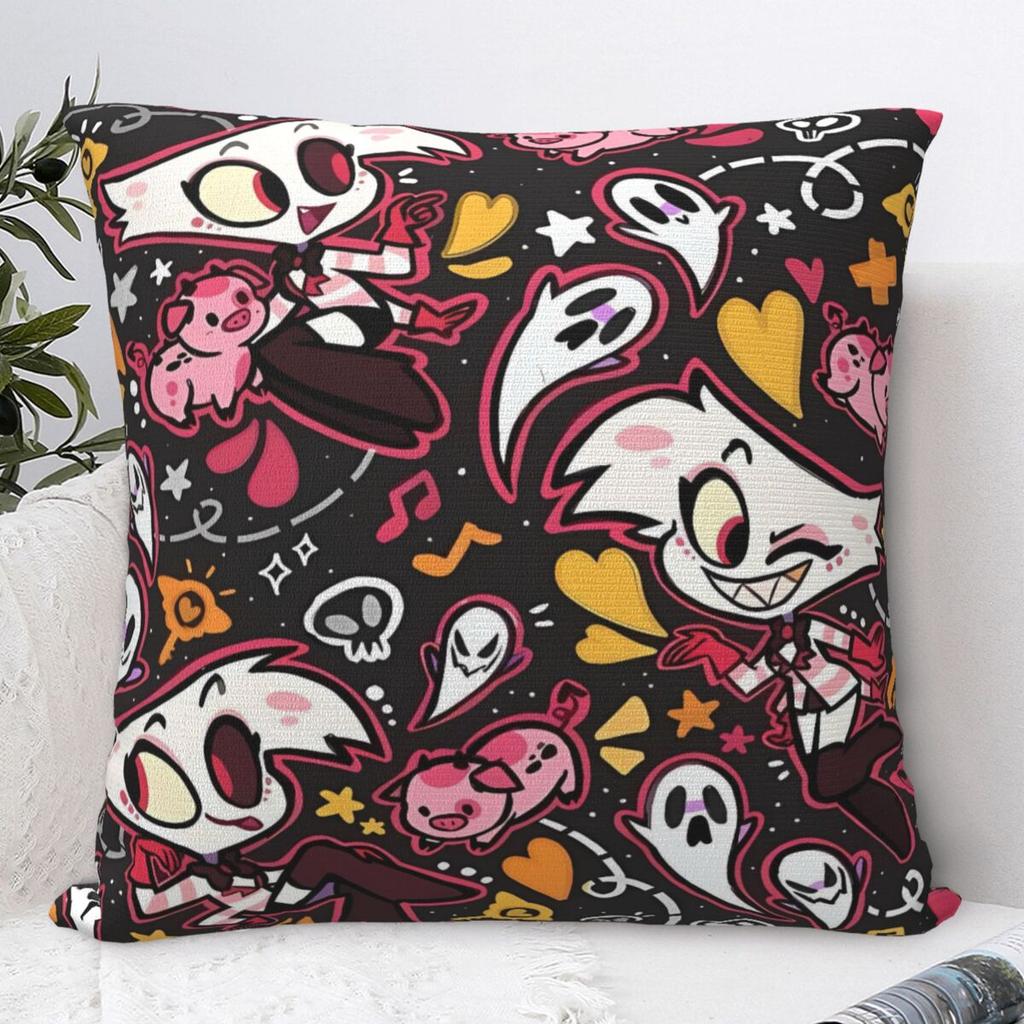 Hazbin Hotels Pillow Cover Polyester Pillow Case Cushion Cover Funny Printed Pillowcases For Sofa Home Decorative