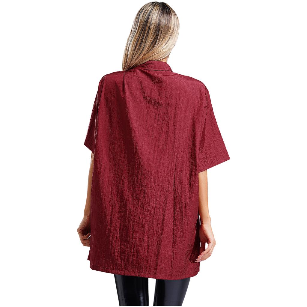 Unisex Herren Damen Wasserdichtes Friseurhemd Kurzarm Atmungsaktive Pflege-Schürze mit Taschen