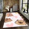 Cute Cartoon Bear Pattern Carpet with Pink Heart Details for Bedroom Suitable for use as an anti-slip for living room bedroom sofas