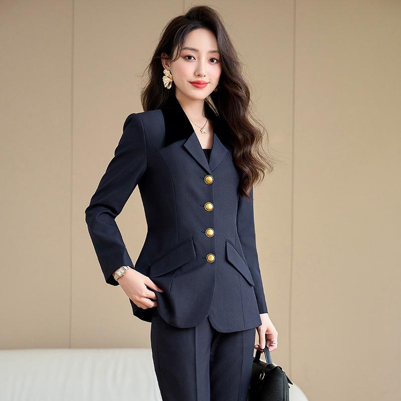 Ensemble tailleur pantalon professionnel pour femme haut de gamme - Automne 2024 Vêtement de travail formel pour un look sophistiqué