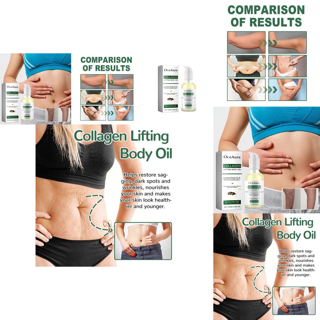 Oceaura Collagen Boosting Body Oil Hydrating Moisturizing And Firming Skin Care Solution 100ml