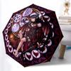 Dark Fantasy Glass Pattern Umbrella, Portable and Foldable Design, 8 Ribs, a Casual Accessory for Halloween, Christmas, and Birthday Gifts.