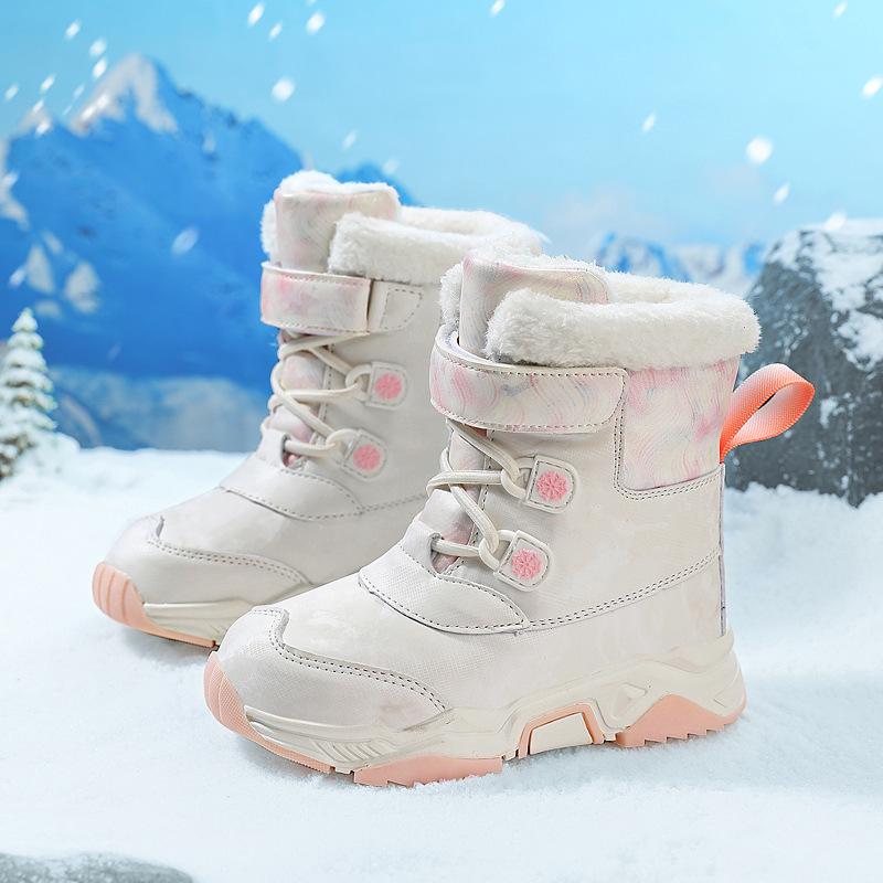 2024 Winter Unisex Kids' Snow Boots - Southern Potato Style, Ski-Ready, Cotton-Lined for Medium and Large Children