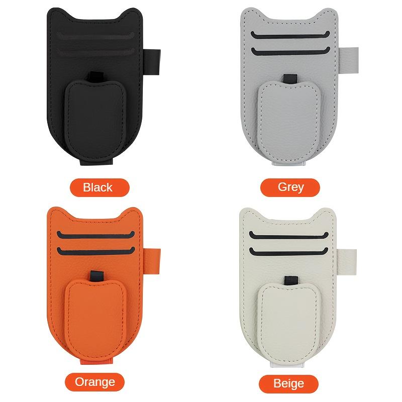 1PC Cat Ear PU Leather Visor Storage Box - Glasses, Card Microfiber PU Leather, Visor Storage Box