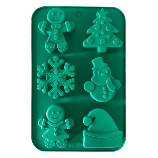 Christmas Silicone Cake Mold Set Xmas Tree Snowman Santa Claus Bells Snowflake Gingerbread Man Baking Mold DIY Baking Tool Kit