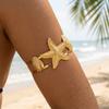 Bohemian Gold Color Starfish Shell Upper Arm Cuff for Women Metal Adjustable Armlet Bracelet Summer Beach Vacation Body Jewelry