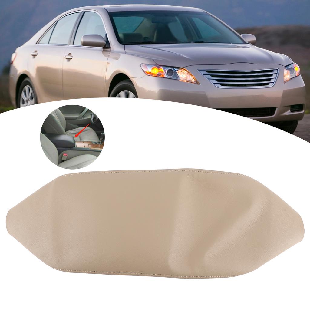 Auto Mittelkonsole Deckelbezug PU Leder Weicher Armlehnen-Schutz Passend für Camry 20072011 Beige