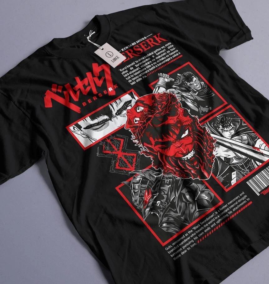 Berserk Guts Shirt Skull Knight 90s Tshirt Gatsu Anime Gift Shirt All Sizes S