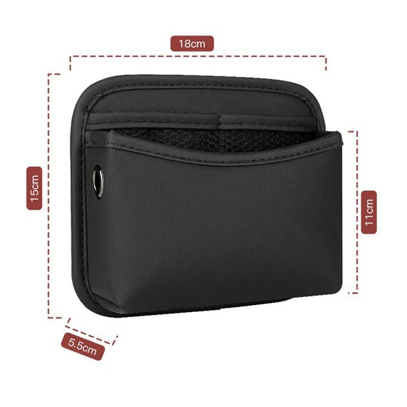 Car Door Side Storage Bag,PU Leather Auto Mesh Pocket Organizer for Card,Phone,Sunglasses,Universal Car Interior Accessory