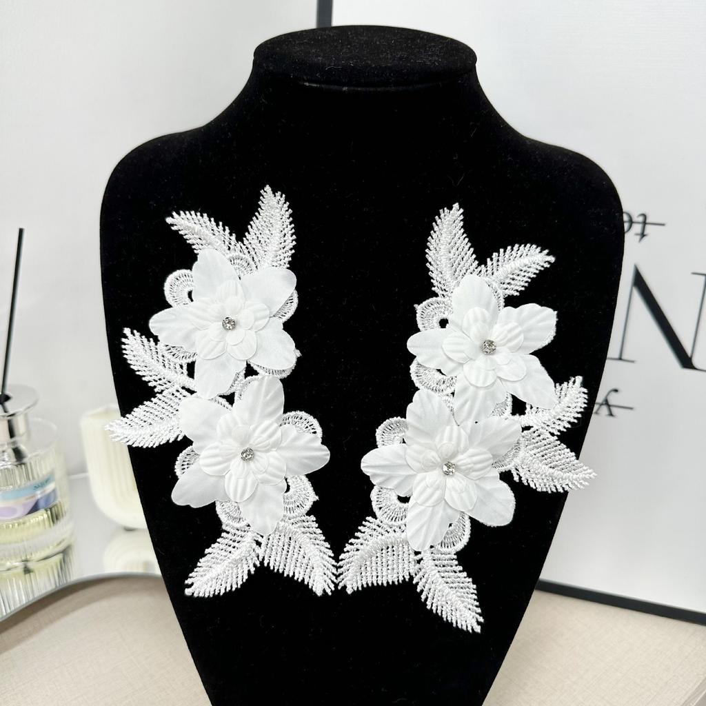 White Water-Soluble Flower Three-Dimensional Beads Flower Clothing Diy Work In Progress Jewelry Decoration Accessories