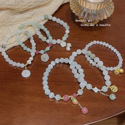 Süße Mode kreativ Naturstein Kristall Perle Armband leichter Luxus Nische nationaler Wind Paar Armband Schmuck Frauen