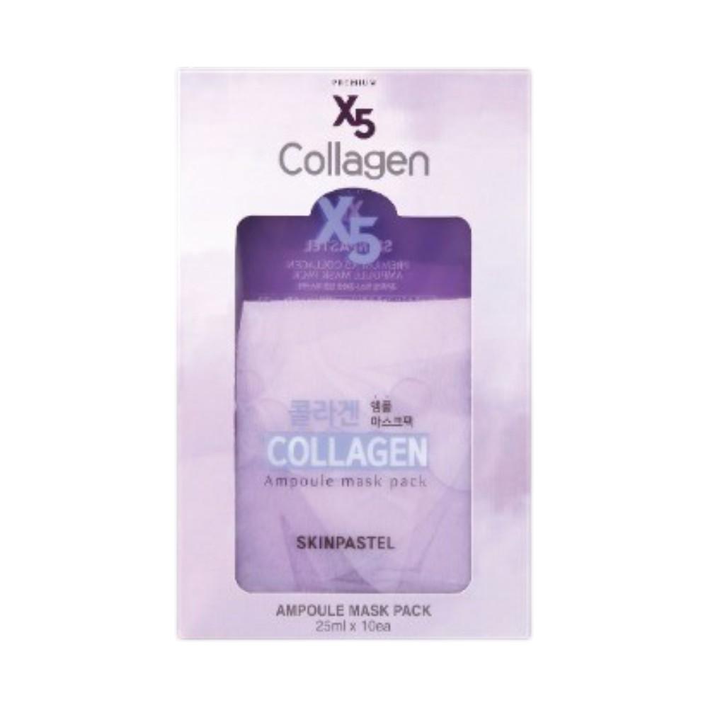 SkinPastel Premium X5 Collagen Ampoule Mask Sheet - Intensive Firming & Elasticity Boosting Facial Treatment 25ml