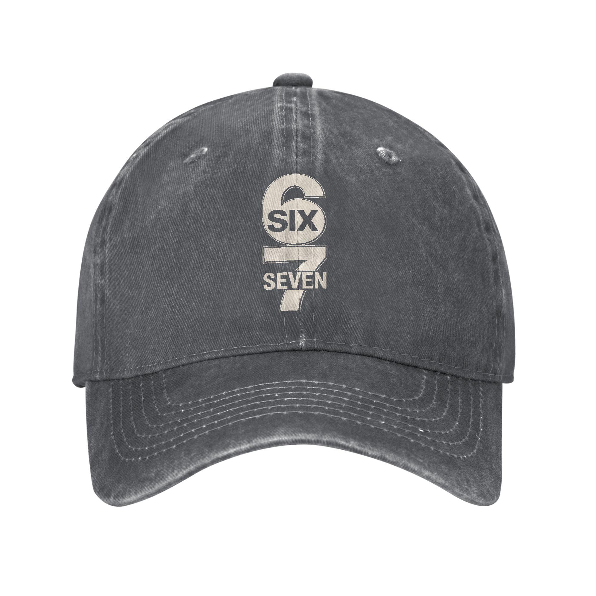

Six Seven 6 7 Meme Men Women Baseball Caps Gen-Alpha Slang Distressed Denim Washed Hats Outdoor All Seasons Travel Gift Sun Cap Adjustable