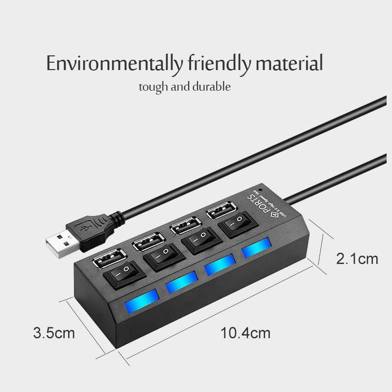 Xiaomi USB 2.0 Hub USB Hub 2.0 Multi USB Splitter Hub Use Power Adapter 4/7 Port Multiple Expander USB 3.0 Hub with Switch 30CM Cable