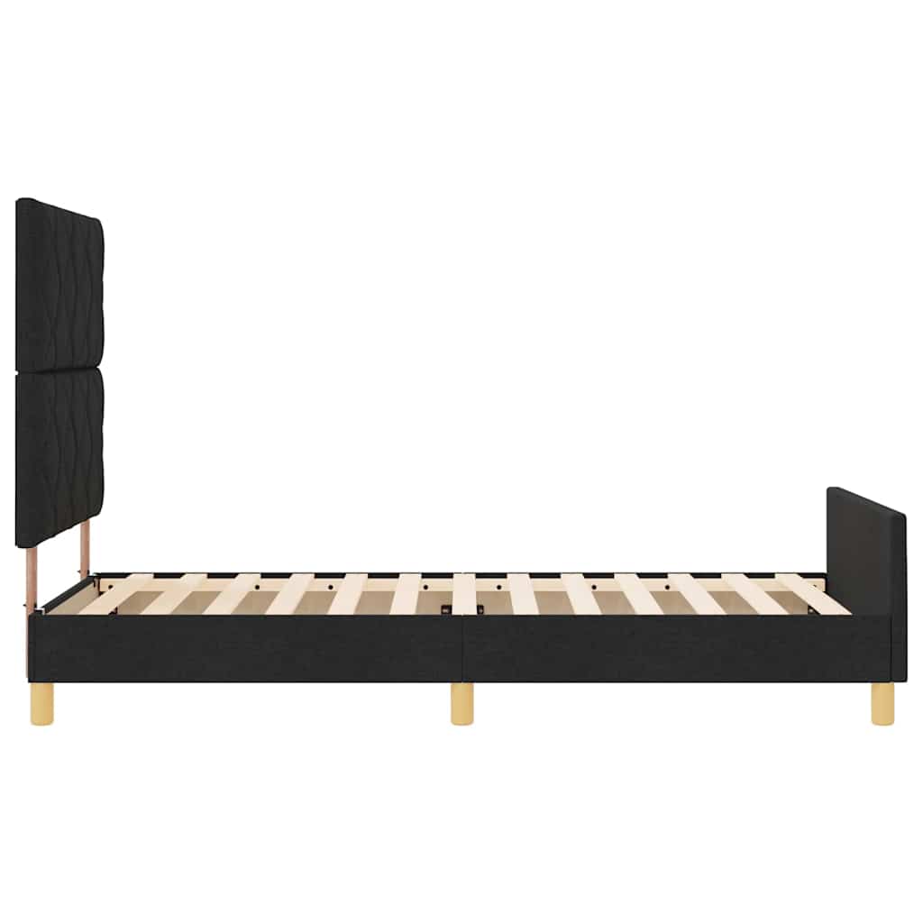 Bed Frame with Headboard Black 90 x 200 cm Fabric