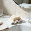 Gypsum Soap Dish With Quick Dry Design Wavy Shape Modern Decors Jewelry Display Rack For Sink Countertop Shower