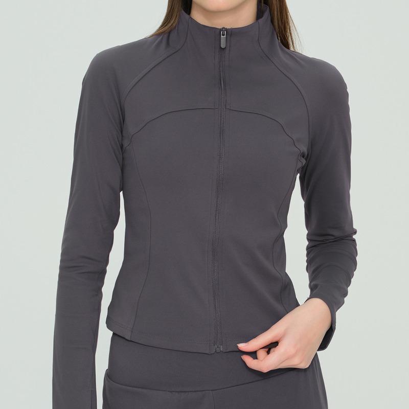 Autumn and Winter Thickened Velvet Yoga Clothes Jacket Yoga Top Stand-up Collar Slim Fitness Thin Sports Fitness Clothes
