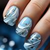 Summer Sweetheart Handmade Short Coffin Press On Nails Dreamy Stars Moon Colorful Cute Fake Nails For Girls