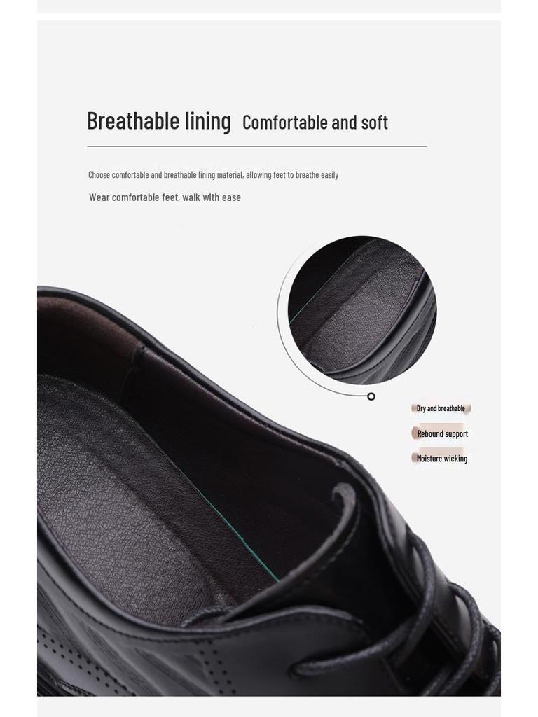 2025 Autumn British Style Genuine Leather Men's Three-Eyelet Business Formal Shoes