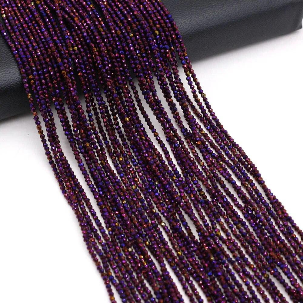 2 mm/3 mm, 2 Stück/Set, Naturstein-Spinell, bunte kleine Perlen, facettierte Glasperlen zur Schmuckherstellung, DIY-Halsketten- und Armbandzubehör