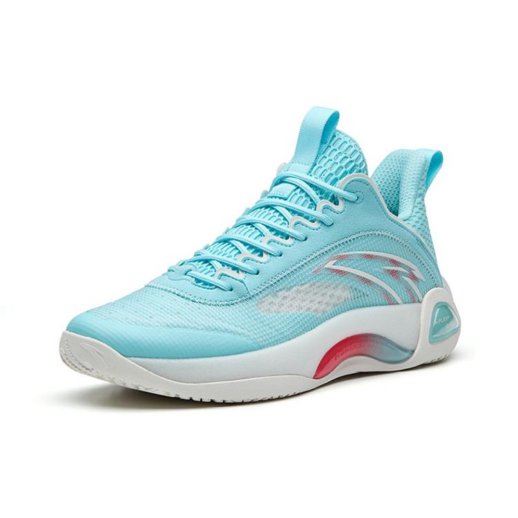 New ANTA Cement Bubble 2.0 Basketball Shoes Men Low Top Light Blue/ANTA White 112231611-1