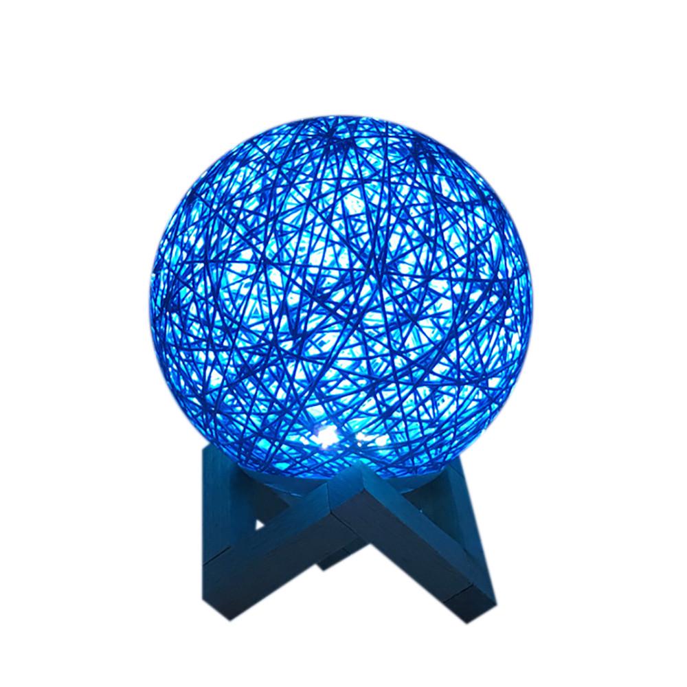 3D LED Rattan Moon Night Light USB Charging Table Desk Moon Lamp