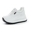 8CM Heel Sneakers Genuine Leather White Platform Sneakers for Women Chunky Platform Women New Sneaker Shoes Wedge Heel