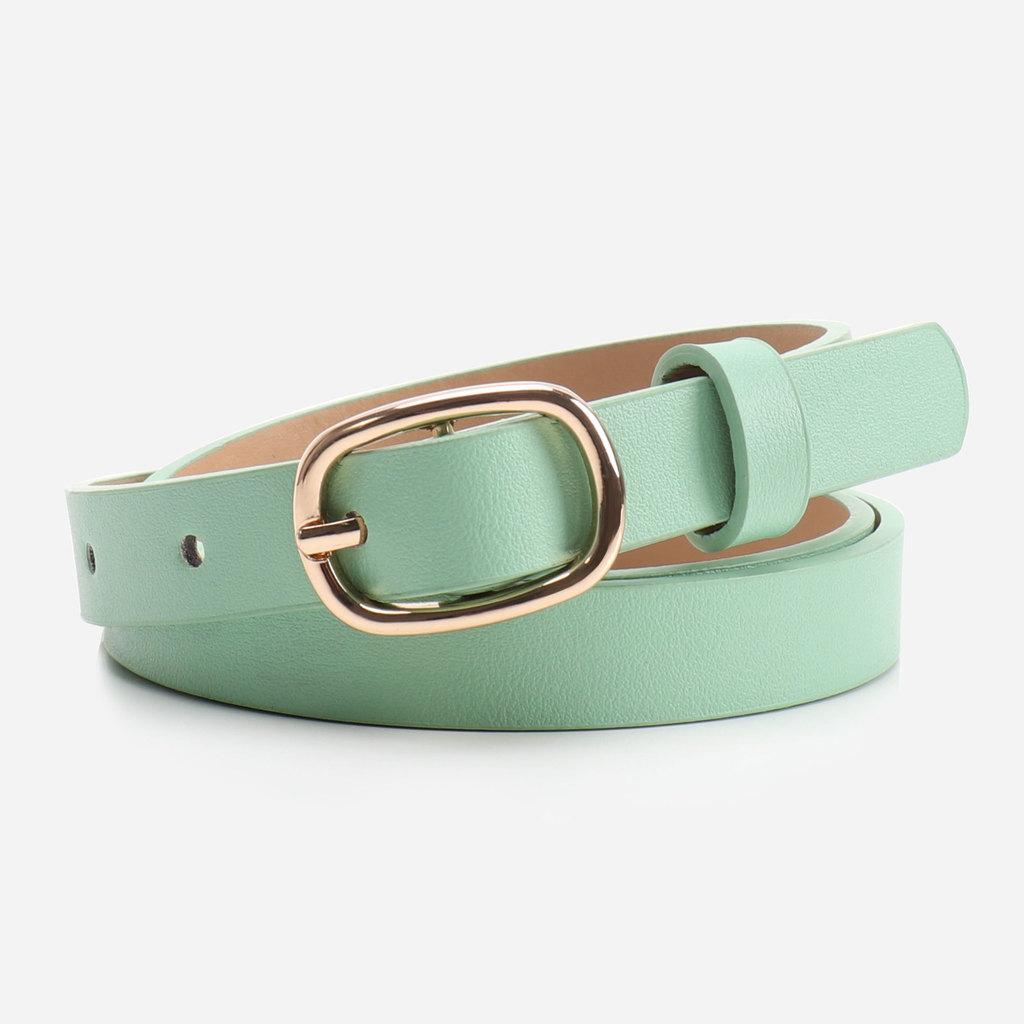 Womens Oval Pin Buckle Belt In Multi Colors For Jeans And Dresses