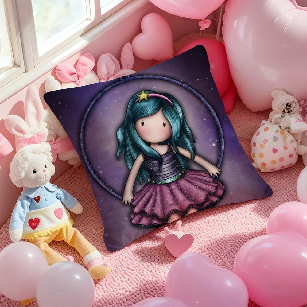 S-Santoro Gorjuss Cartoon Cushion Cover Pattern Printed Pillowcase for Living Room Sofa Cushion Cover & Bedroom Decor