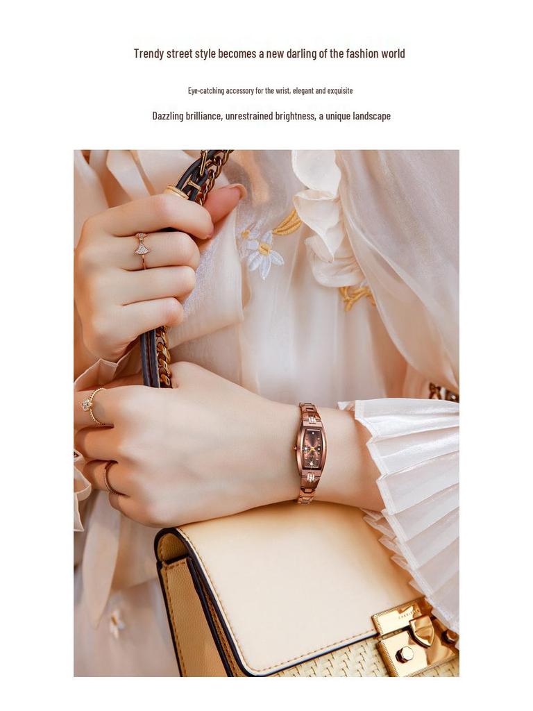 Tungsten Steel Waterproof Women's Watch with Imported Movement - Olis Cross-Border Style