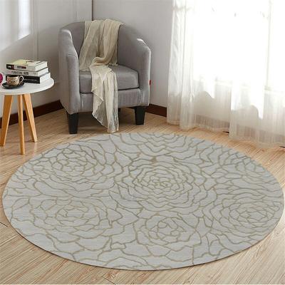 Round Minimalist Rug with Abstract Geometric Dot & Wave Design – Modern Home Decor for Living Room Office
