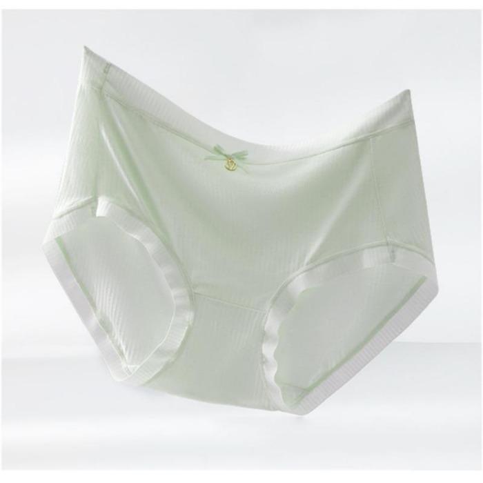 Eisseide-Unterwäsche für Damen, reine Baumwolle, dünn, atmungsaktiv, schlichte Unterhose, niedrige Leibhöhe, nahtloser Slip für Mädchen