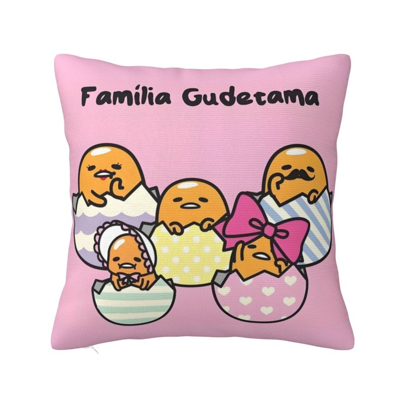 Aangepaste Anime Gudetama Cartoon Kussenhoes 40x40cm Zacht Luxe Sierkussen Woonkamer Decoratie
