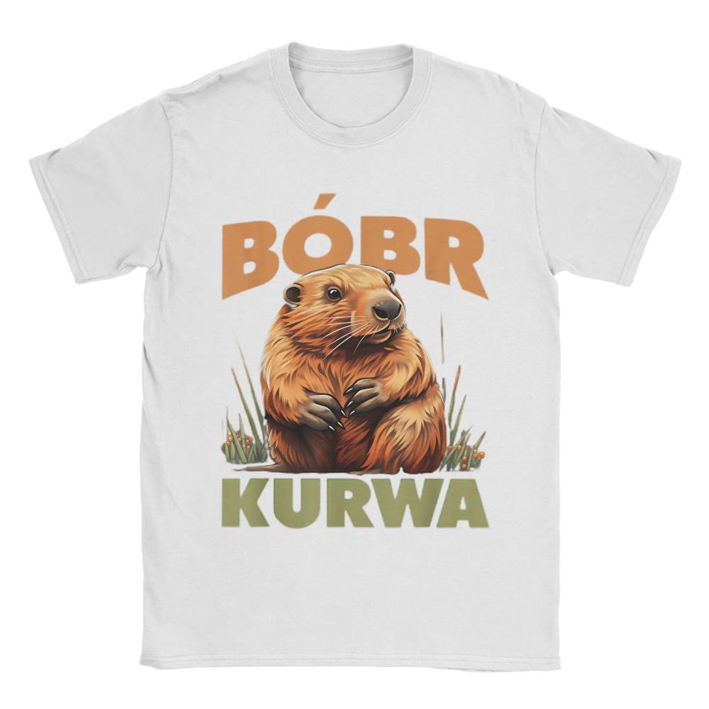 Bober Kurwa Cute Cartoon Meme Printed TShirt Summer Harajuku TShirt Unisex Women Cotton Round Neck Plus Size Clothes Short Sleeve