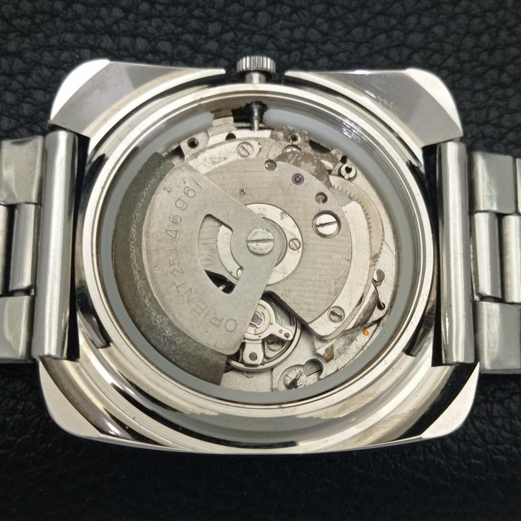 USED VINTAGE ORIENT AUTOMATIC 46961 JAPAN MENS BLACK COLOR DIAL WATCH a702246-5 R123-a702246