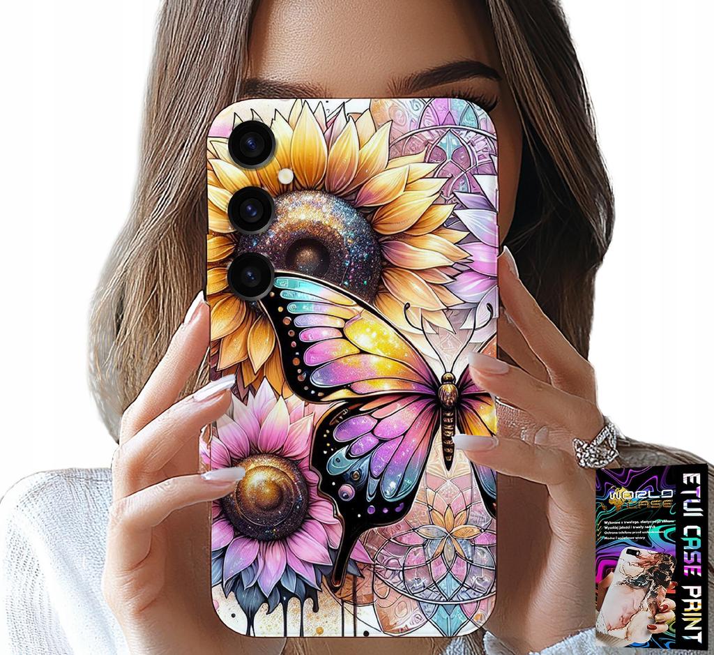 Etui Do Samsung Galaxy A04S - Słonecznik Z Motylkiem, Obudowa + Folia