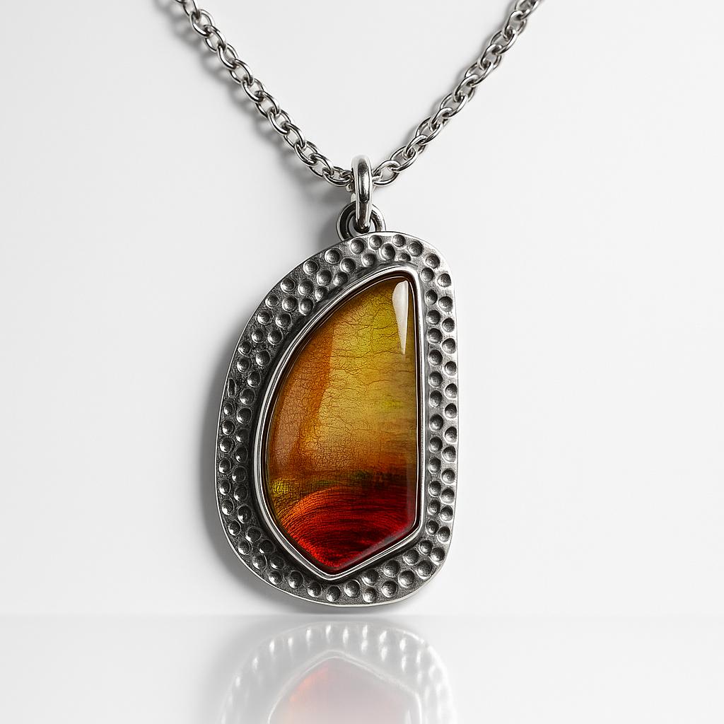 Natural Opal Pendant 45 ct Multicolor Fancy Cut 925 Sterling Silver October Birthday Birthstone