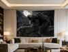 Black Panther Canvas Tapestry Moonlit Forest Glowing Eyes Polyester Wall Hanging For Home Living Room Bedroom Office Decor