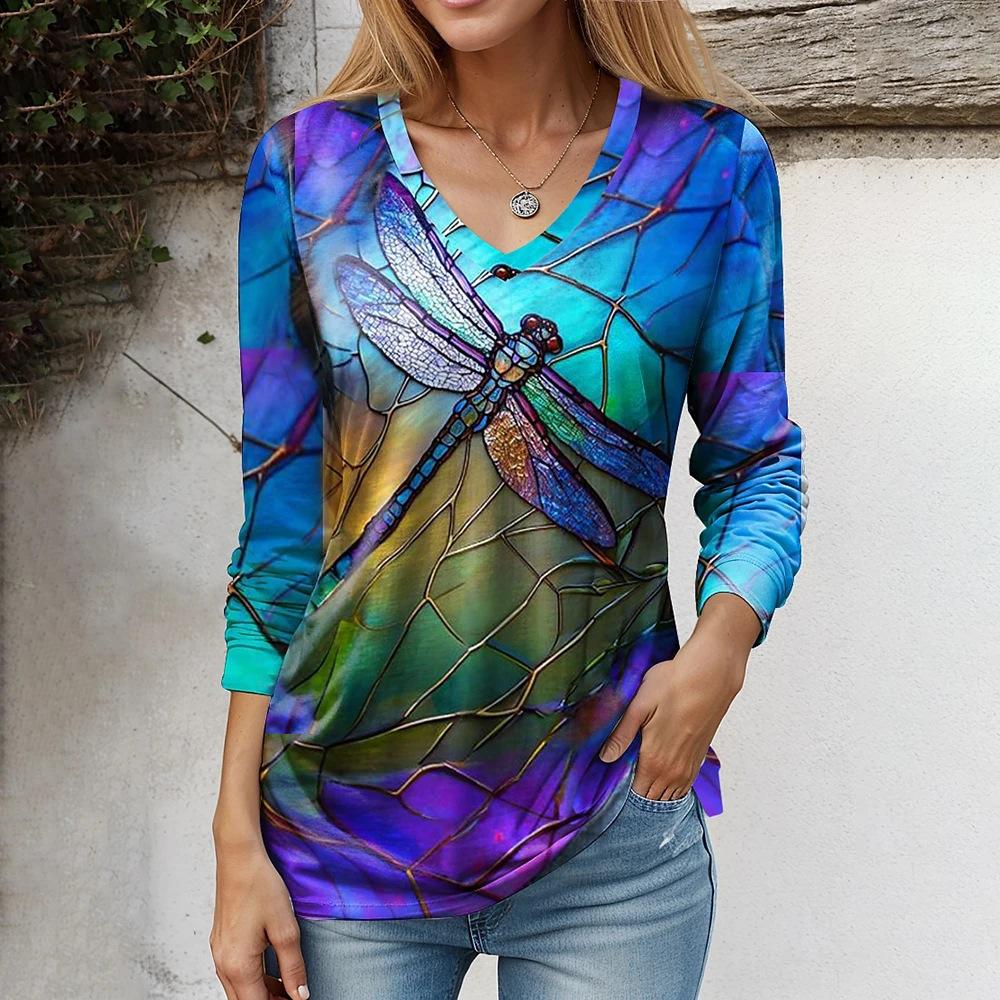 IHUASU Kadın Moda Günlük Uzun Kollu O Yaka Bluzlar & Gömlekler