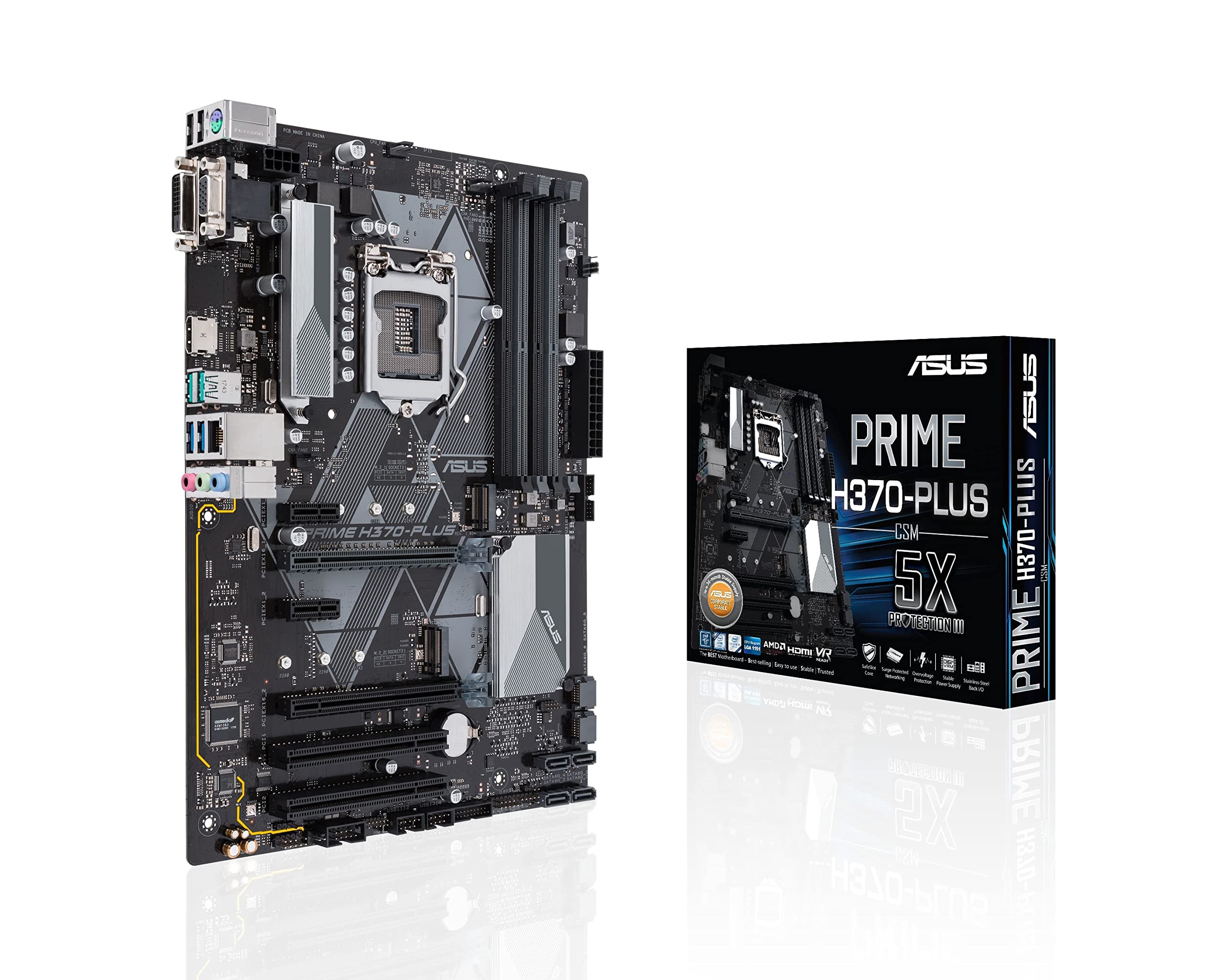 

ASUSTek Intel H370 LGA1151 Motherboard, Compatible, H370M-PLUS [mATX]