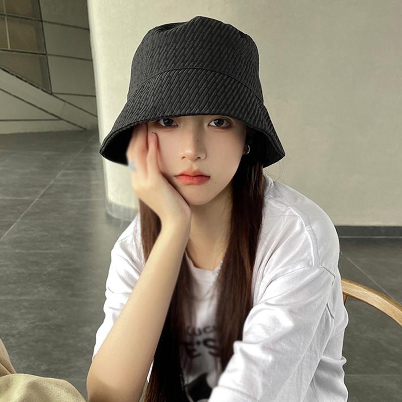 

Женская шляпа-ведро, солнцезащитная шляпа с ромбовидным узором, однотонная шляпа