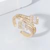 GemChic Women's Ring Exquisite Personalized Fairy Set Zircon Shiny Ring Opening Adjustable Ring Jewelry Birthday Christmas Jewelry Gift