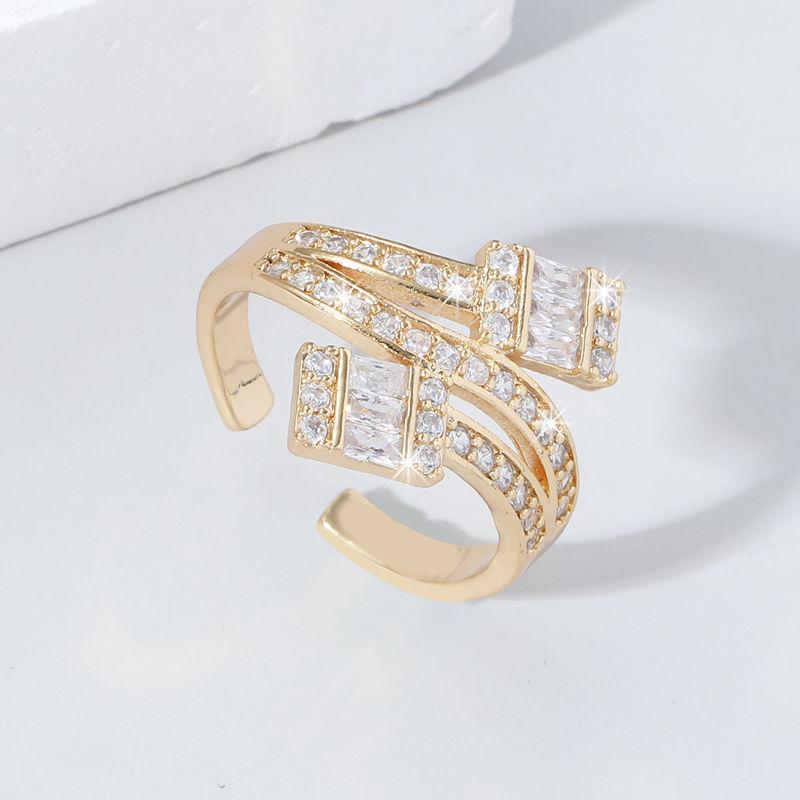 GemChic Women's Ring Exquisite Personalized Fairy Set Zircon Shiny Ring Opening Adjustable Ring Jewelry Birthday Christmas Jewelry Gift