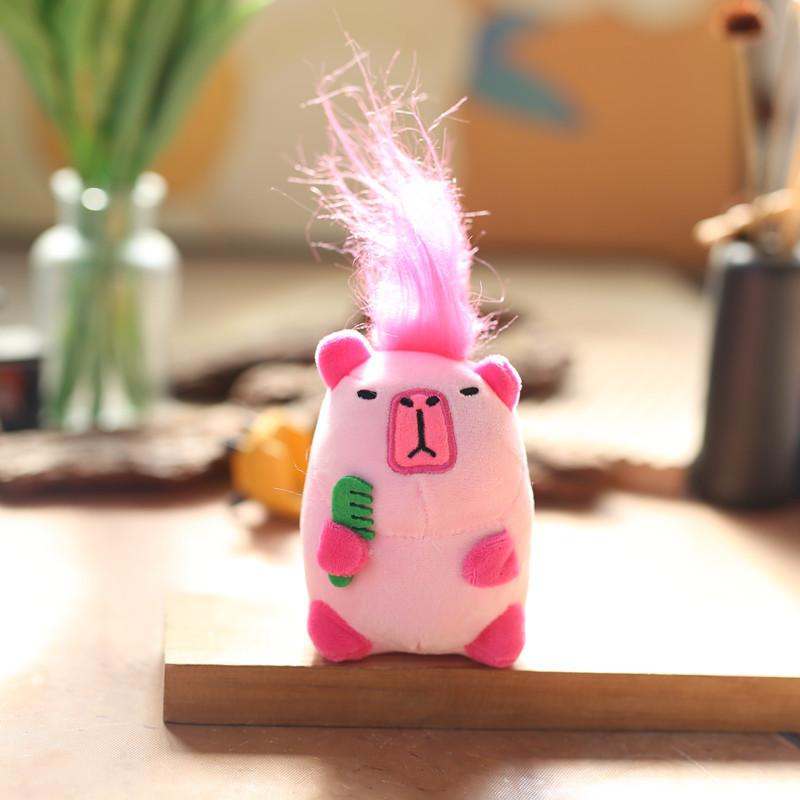 Adorable Plush Capybara Keychain Cute Fluffy Stuffed Animal For Bags And Keys