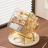 Large Capacity 360° Rotating Makeup Organizer Divided Space Saving Cosmetic Storage Box Plastic Non-Slip Makeup Storage Rack