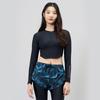 BARREL Women'S Abyssal Crop Zip-Up Rash Guard Black (Bi2Wwrg21Blk)