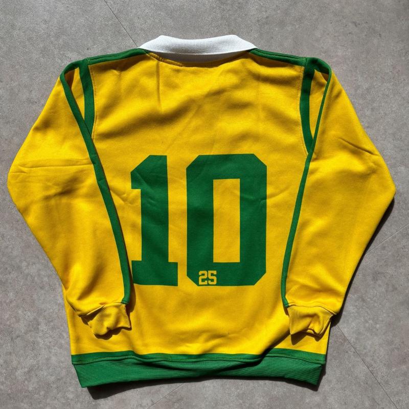 European and American Y2k Long Sleeved Printed Embroidered Polo Collar Pullover