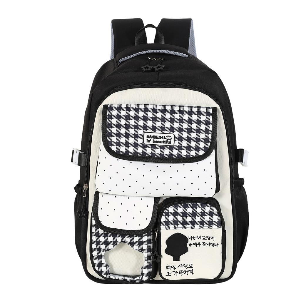 School Bag New Student Backpack for Women, Japanese Cute Dopamine Colorblock School Bag, Academy Style Junior High School Backpack