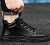 Men's Shoes 2024 Spring New Trend Versatile China Red Natal Year High Top Leather Shoes Casual Sports Board Shoes Trendy Shoes