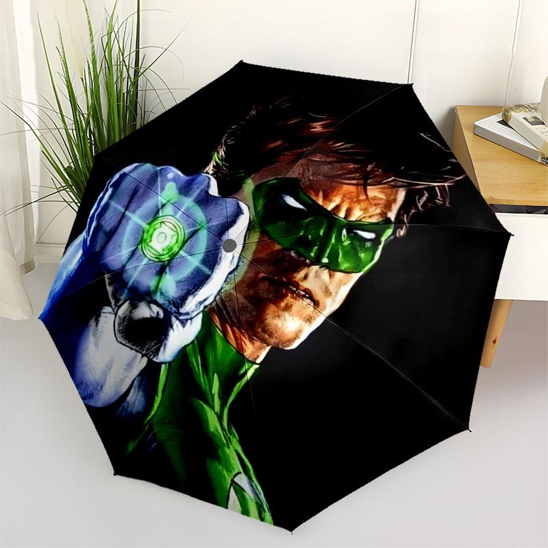 

1pc Green Lantern Ring Umbrella - Automatic Open Compact Travel Umbrella with 82-Rib Durable Frame yy251021125